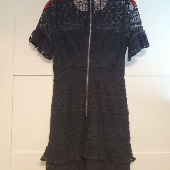 Parker Black Mini Lace Dress Medium Wednesday Vibes - Picture 4 of 5
